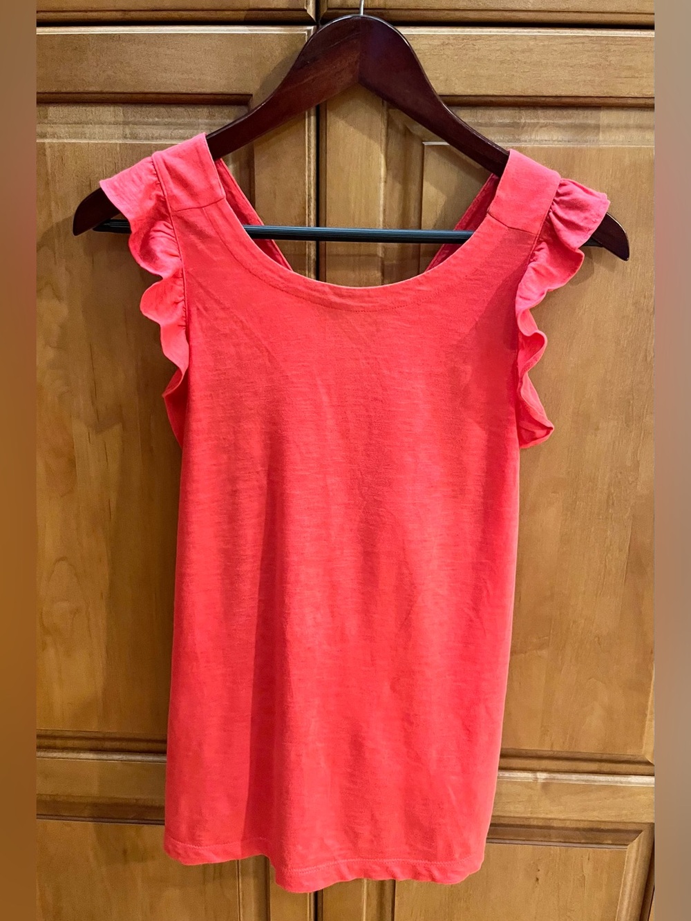 LOFT Coral Ruffle Sleeve Tank Top - Size Medium